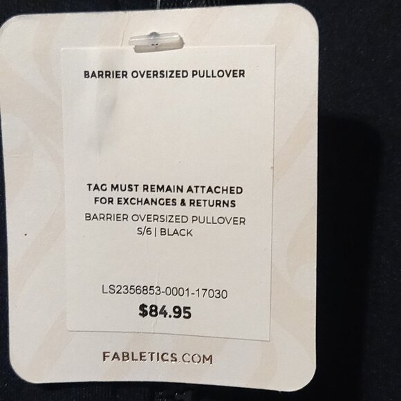 Fabletics Black Barrier Oversized Scuba 1/2 Zip Pullover NEW WITH TAGS SMALL - Picture 6 of 9
